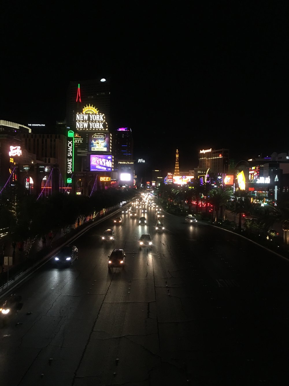 The strip at night